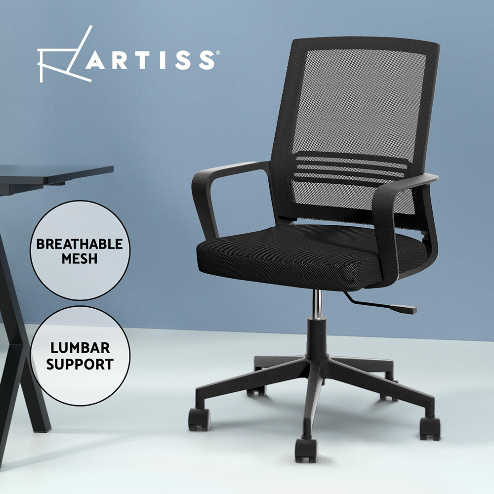 Artiss Office Chair Mesh Computer Chairs Study Work Gaming Desk Chairs Black - Picture 29 of 38