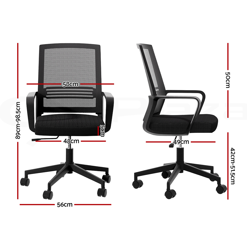 Artiss Office Chair Mesh Computer Chairs Study Work Gaming Desk Chairs Black - Picture 30 of 38