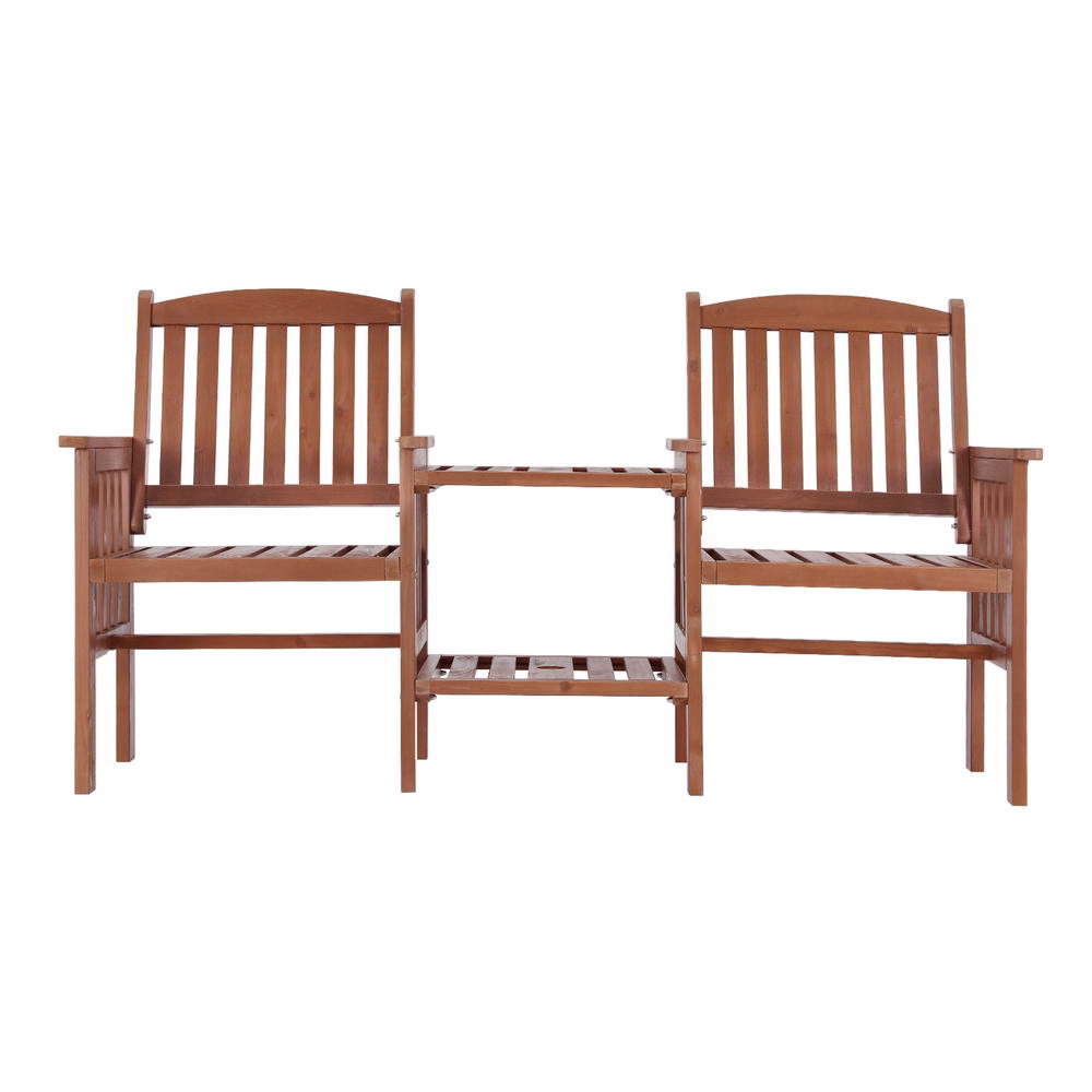 Gardeon Wooden Garden Bench Seat Table Loveseat Outdoor Furniture Patio Park - Picture 11 of 36