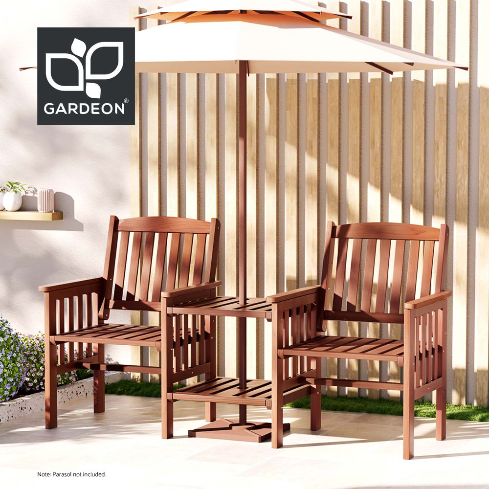 Gardeon Wooden Garden Bench Seat Table Loveseat Outdoor Furniture Patio Park - Picture 17 of 36
