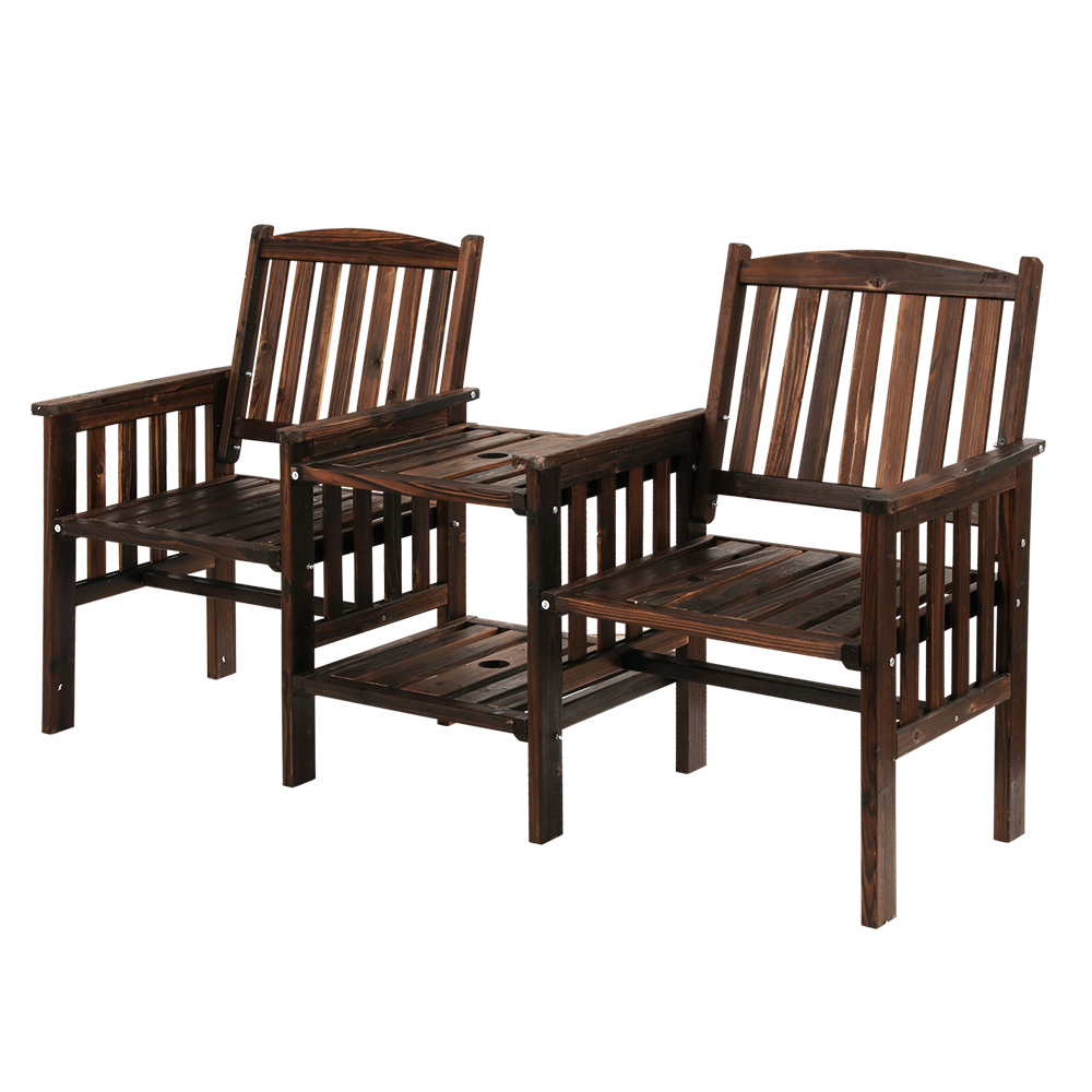 Gardeon Wooden Garden Bench Seat Table Loveseat Outdoor Furniture Patio Park - Picture 26 of 36