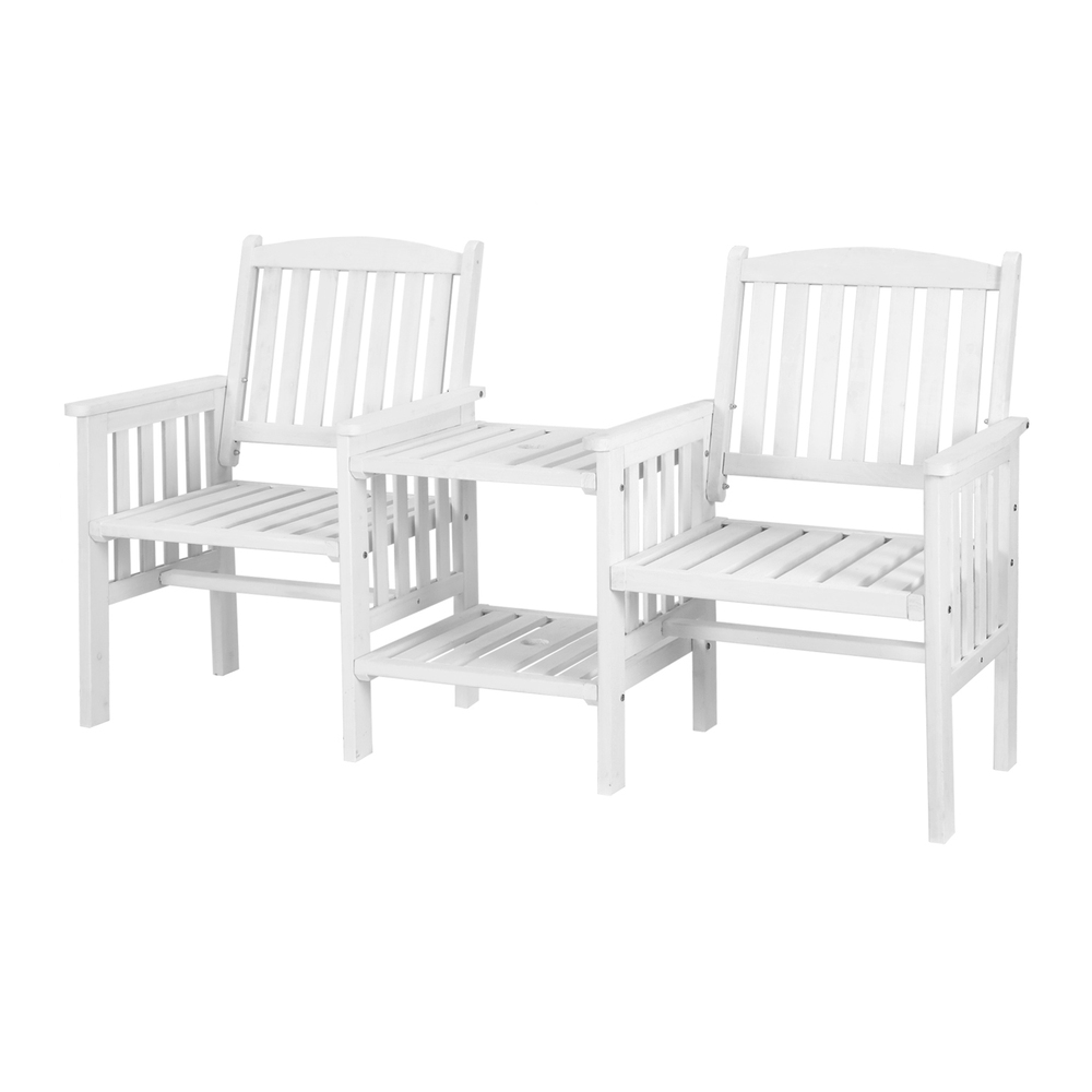 Gardeon Wooden Garden Bench Seat Table Loveseat Outdoor Furniture Patio Park - Picture 28 of 36