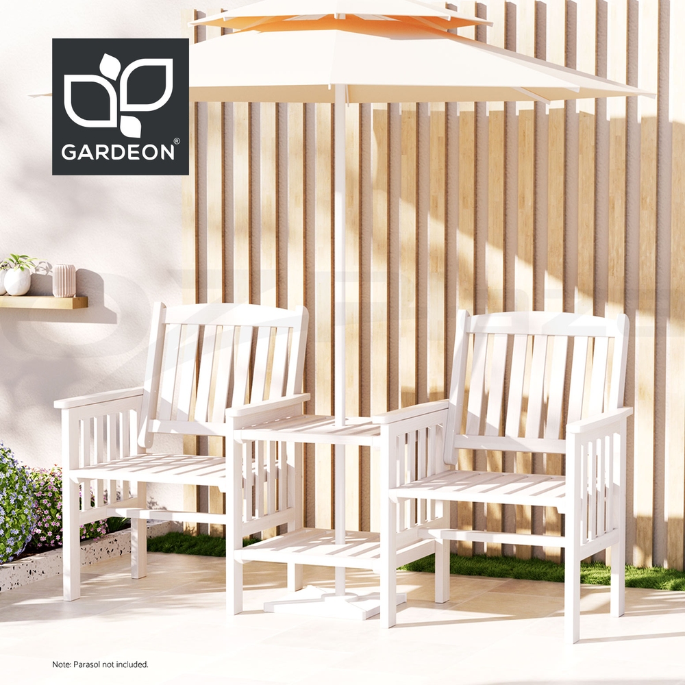 Gardeon Wooden Garden Bench Seat Table Loveseat Outdoor Furniture Patio Park - Picture 36 of 36