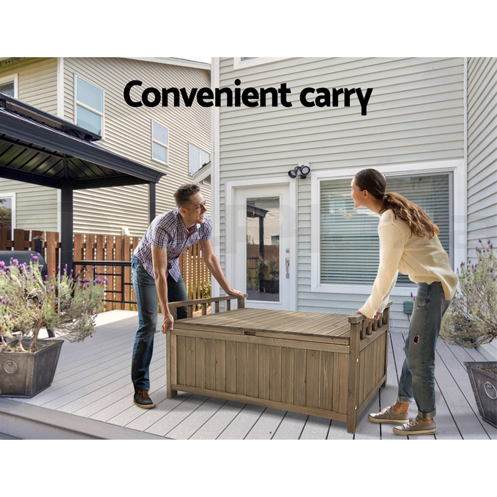 Gardeon Outdoor Storage Box Garden Bench Wooden Chest Toy Tool Sheds