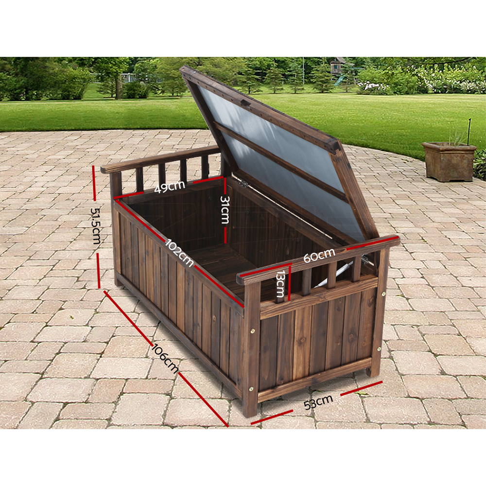 Gardeon Outdoor Storage Box Wooden Garden Bench Chest Toy Tool Sheds