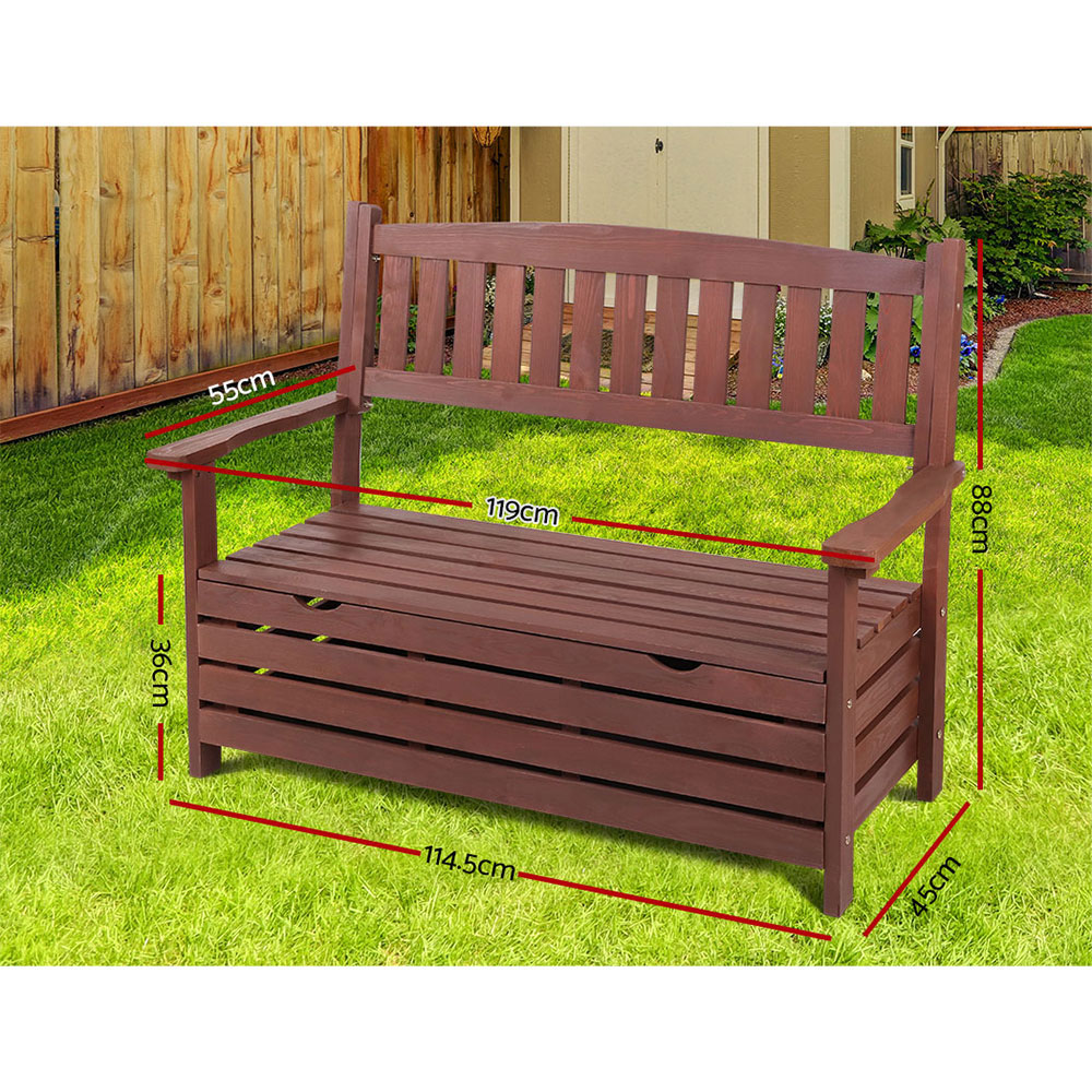 Gardeon Outdoor Storage Bench Seat Box Wooden Garden Furniture