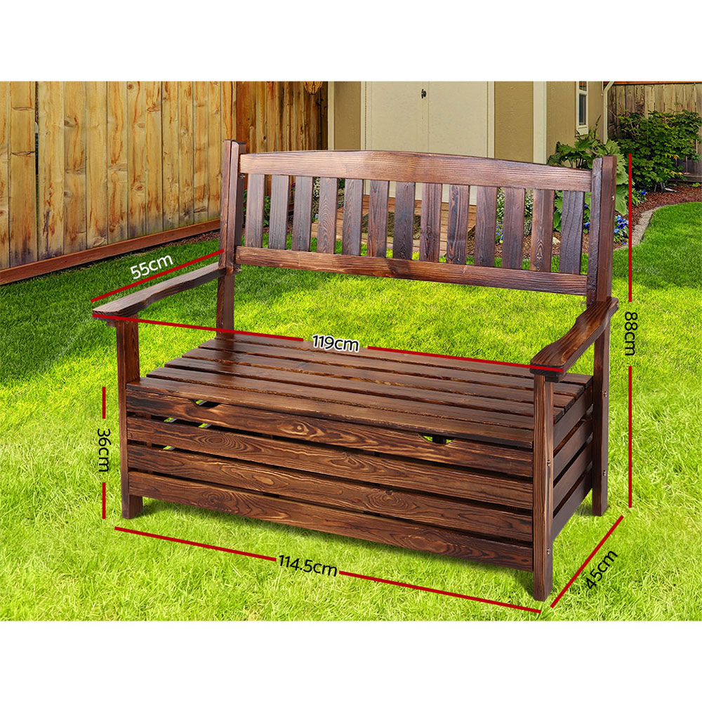 Gardeon Outdoor Storage Bench Seat Box Wooden Garden Furniture