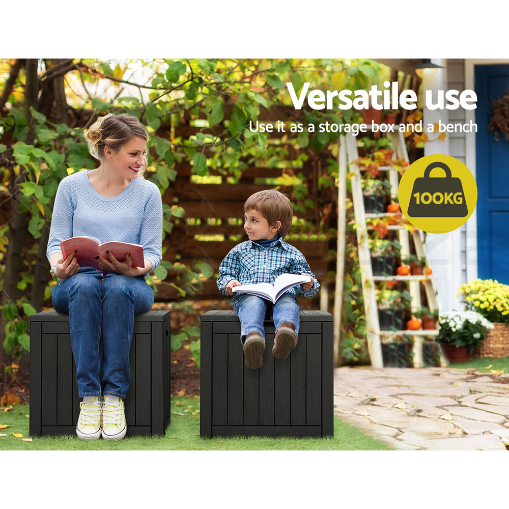Gardeon Outdoor Storage Box 118L Container Lockable Indoor Garden Shed Toy Tool - Picture 15 of 33