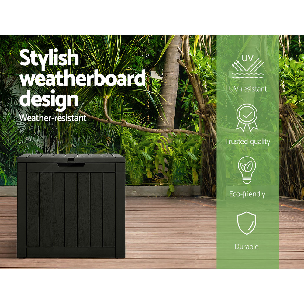 Gardeon Outdoor Storage Box 118L Container Lockable Indoor Garden Shed Toy Tool - Picture 16 of 33