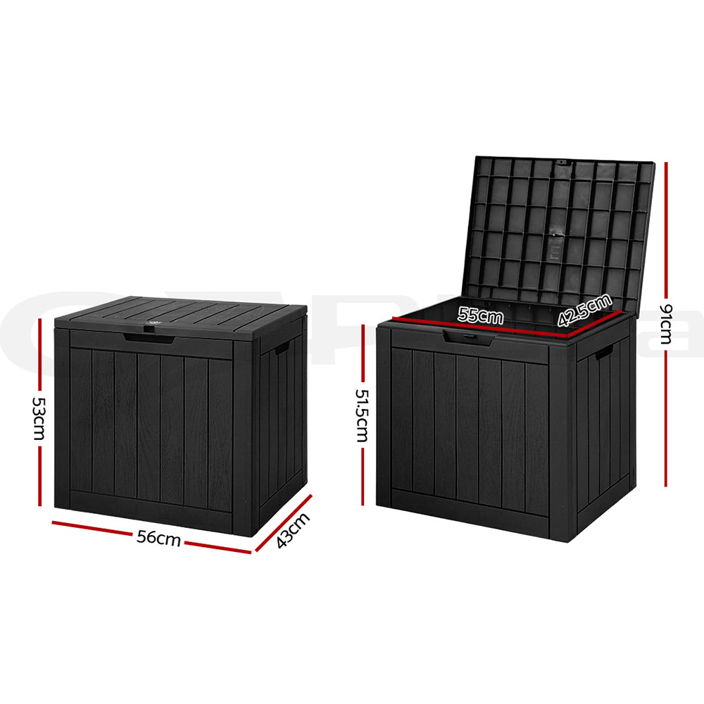 Gardeon Outdoor Storage Box 118L Container Lockable Indoor Garden Shed Toy Tool - Picture 20 of 33