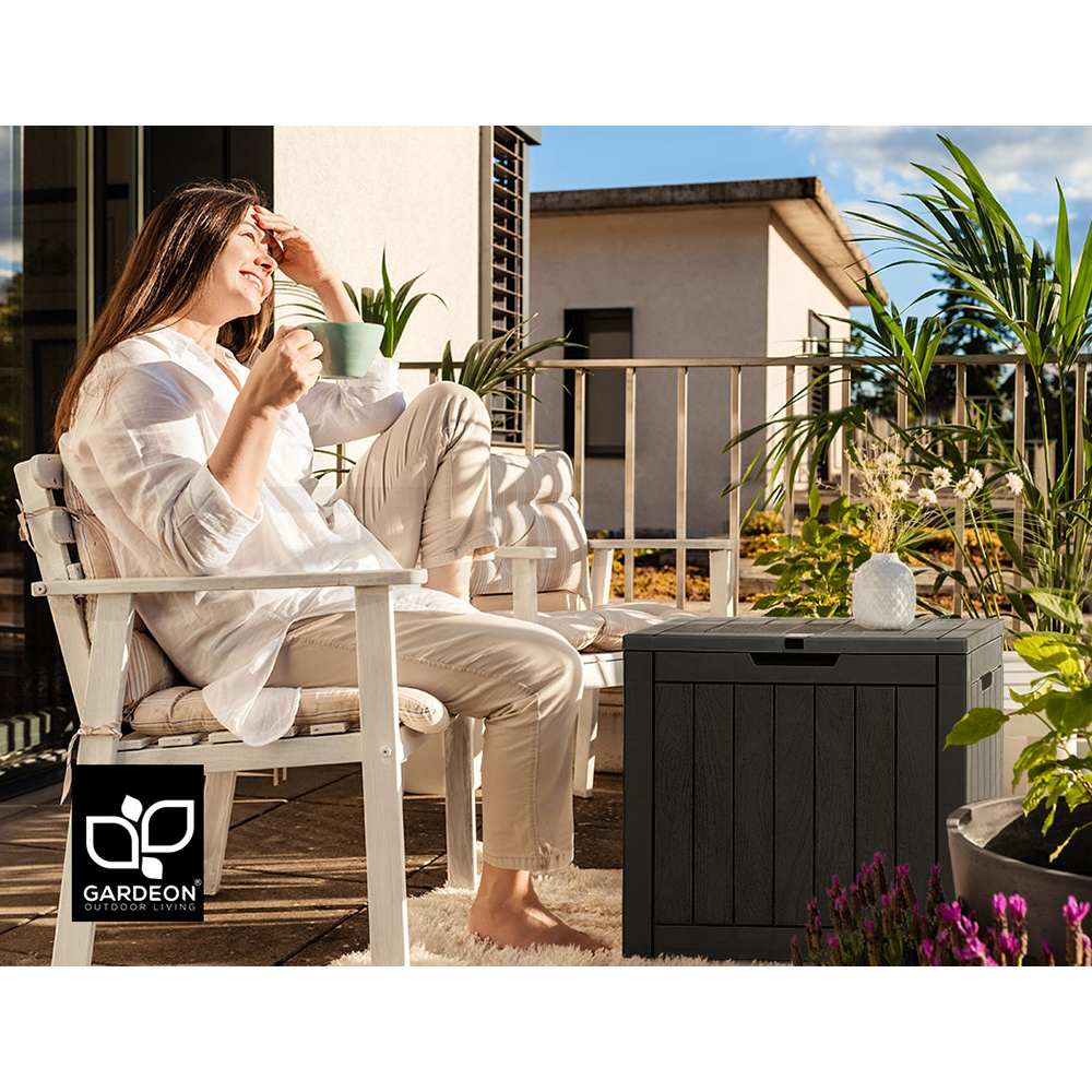Gardeon Outdoor Storage Box 118L Container Lockable Indoor Garden Shed Toy Tool - Picture 21 of 33