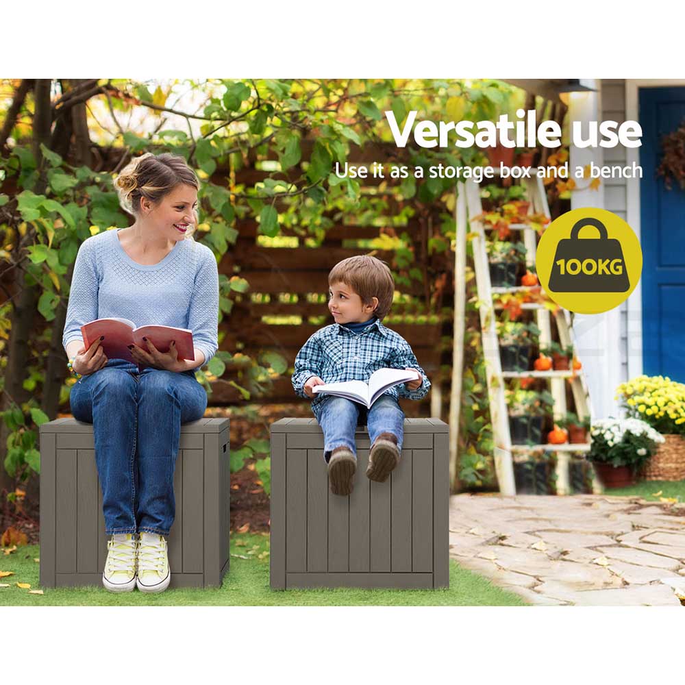 Gardeon Outdoor Storage Box 118L Container Lockable Indoor Garden Shed Toy Tool - Picture 26 of 33