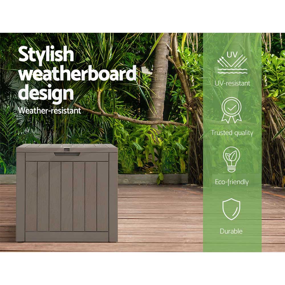 Gardeon Outdoor Storage Box 118L Container Lockable Indoor Garden Shed Toy Tool - Picture 27 of 33
