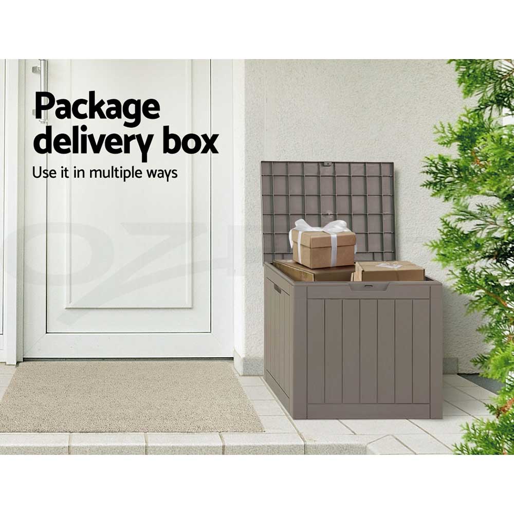Gardeon Outdoor Storage Box 118L Container Lockable Indoor Garden Shed Toy Tool - Picture 30 of 33