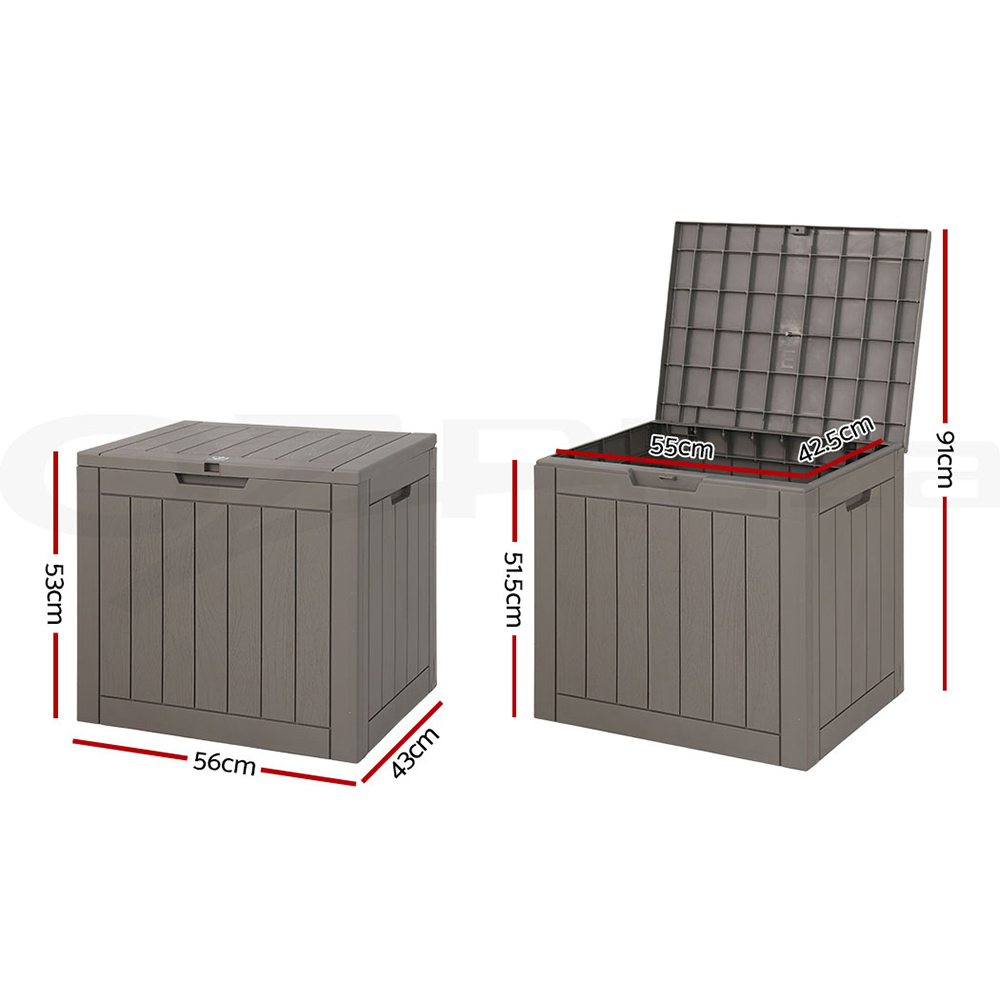 Gardeon Outdoor Storage Box 118L Container Lockable Indoor Garden Shed Toy Tool - Picture 31 of 33
