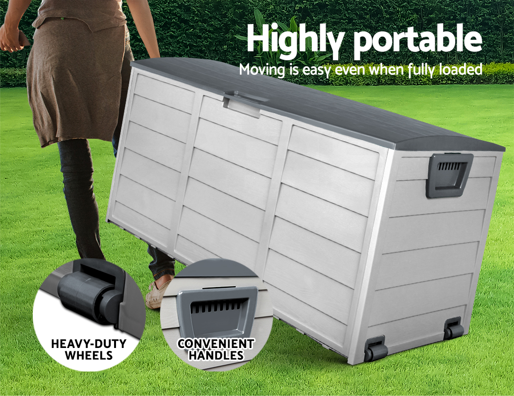 Gardeon Outdoor Storage Box 290L Lockable Weatherproof Garden Deck Toy