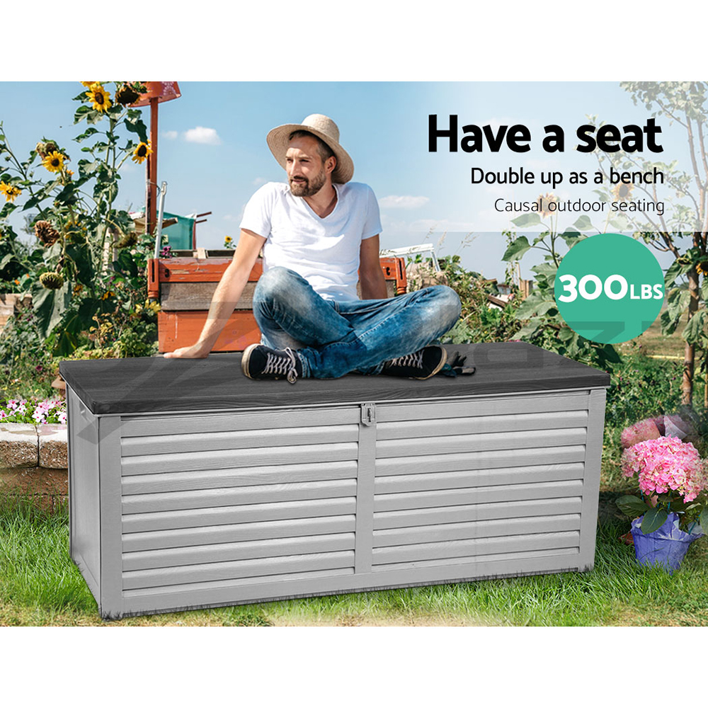 Gardeon Outdoor Storage Box 390/490L Indoor Garden Bench Toy Tool Sheds Chest - Picture 21 of 41