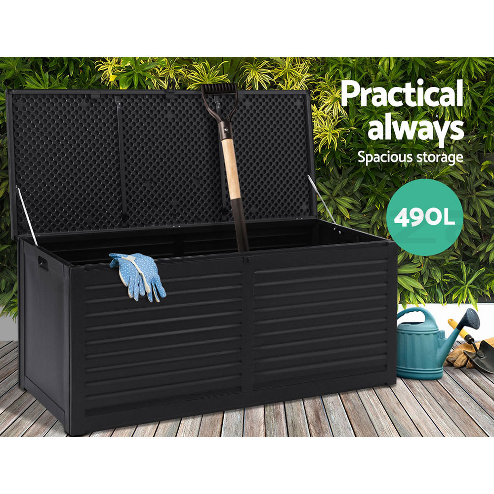 Gardeon Outdoor Storage Box 390/490L Indoor Garden Bench Toy Tool Sheds Chest - Picture 27 of 41