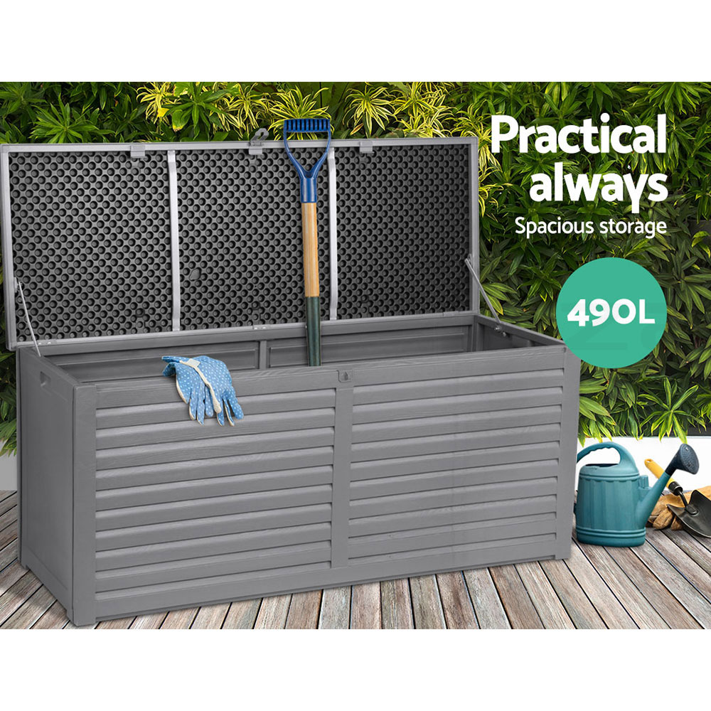 Gardeon Outdoor Storage Box 390/490L Indoor Garden Bench Toy Tool Sheds Chest - Picture 35 of 41
