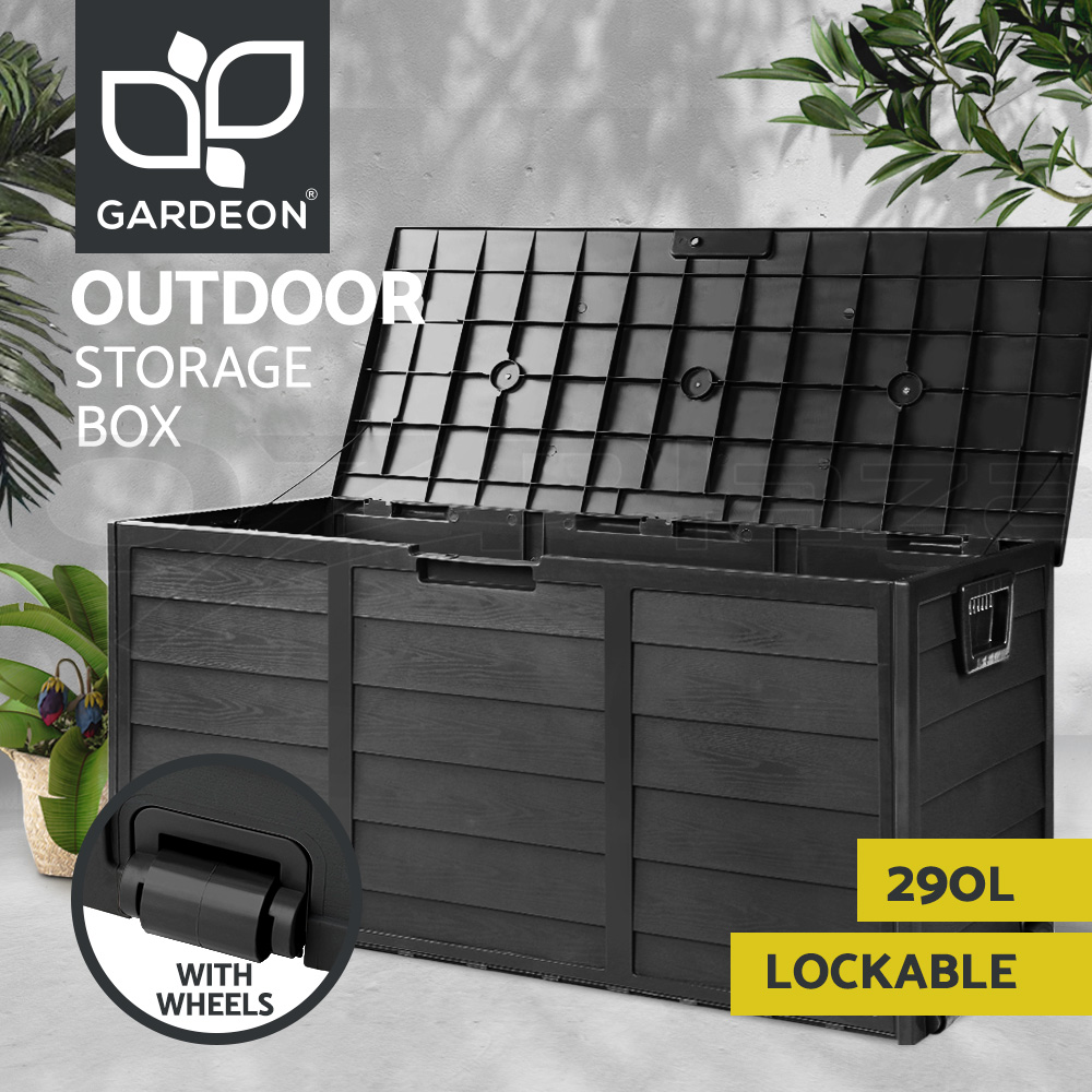 Gardeon Outdoor Storage Box Lockable Garden Deck Shed Tool Organiser 270L/290L - Picture 12 of 21