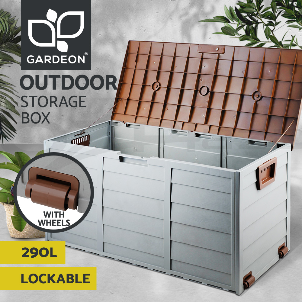 Gardeon Outdoor Storage Box Lockable Garden Deck Shed Tool Organiser 270L/290L - Picture 16 of 21