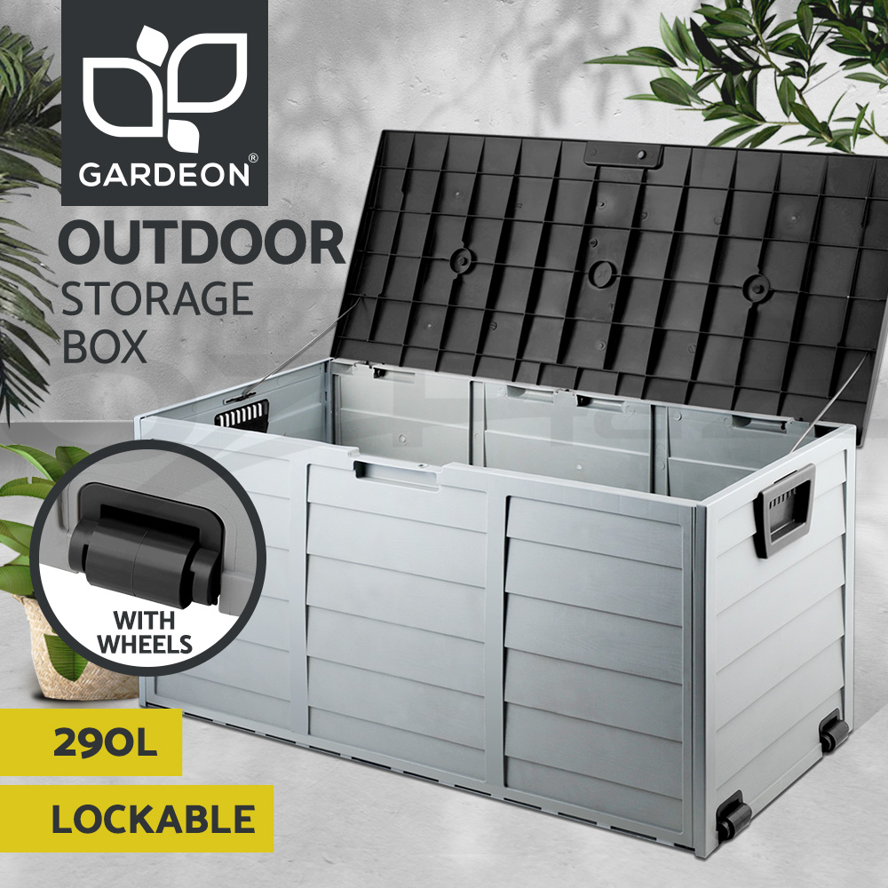 Gardeon Outdoor Storage Box Lockable Garden Deck Shed Tool Organiser 270L/290L - Picture 14 of 21
