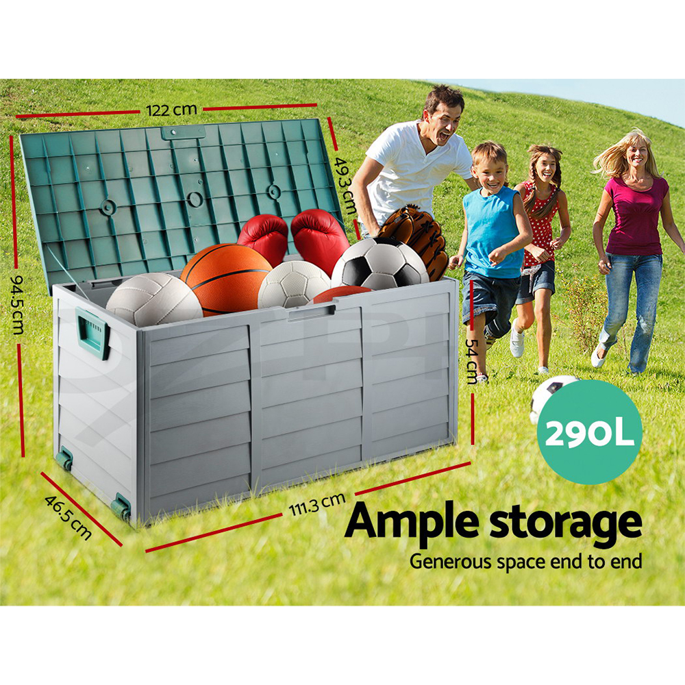 Gardeon Outdoor Storage Box Lockable Garden Deck Shed Tool Organiser 270L/290L - Picture 19 of 21