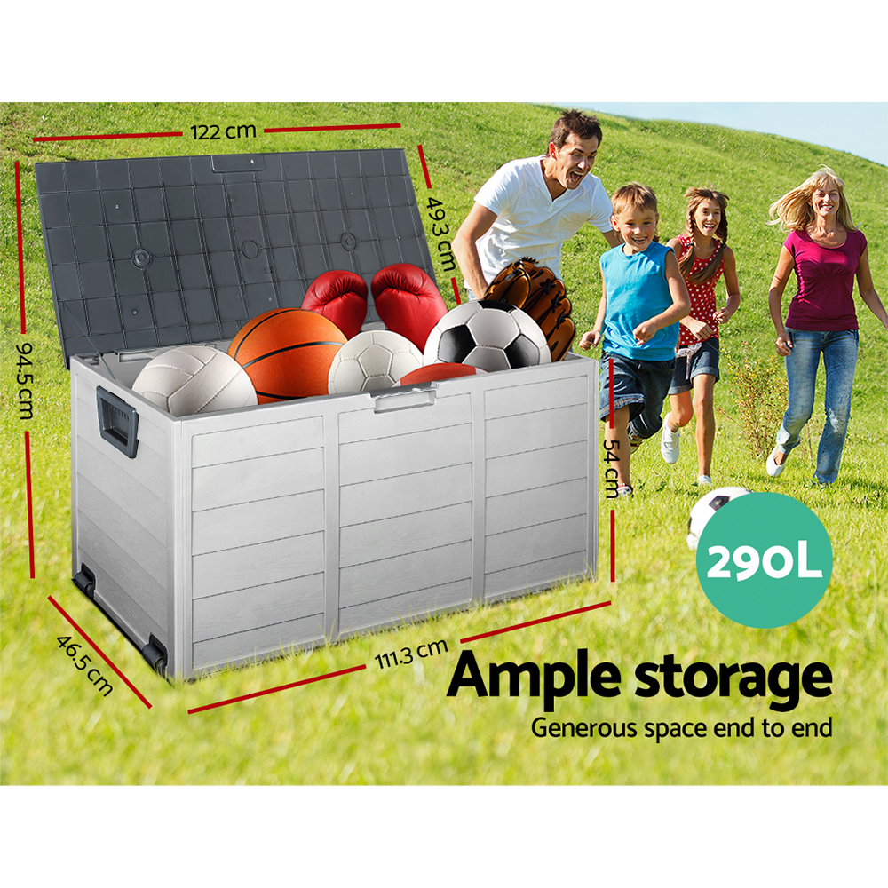 Gardeon Outdoor Storage Box Lockable Garden Deck Shed Tool Organiser 270L/290L - Picture 21 of 21