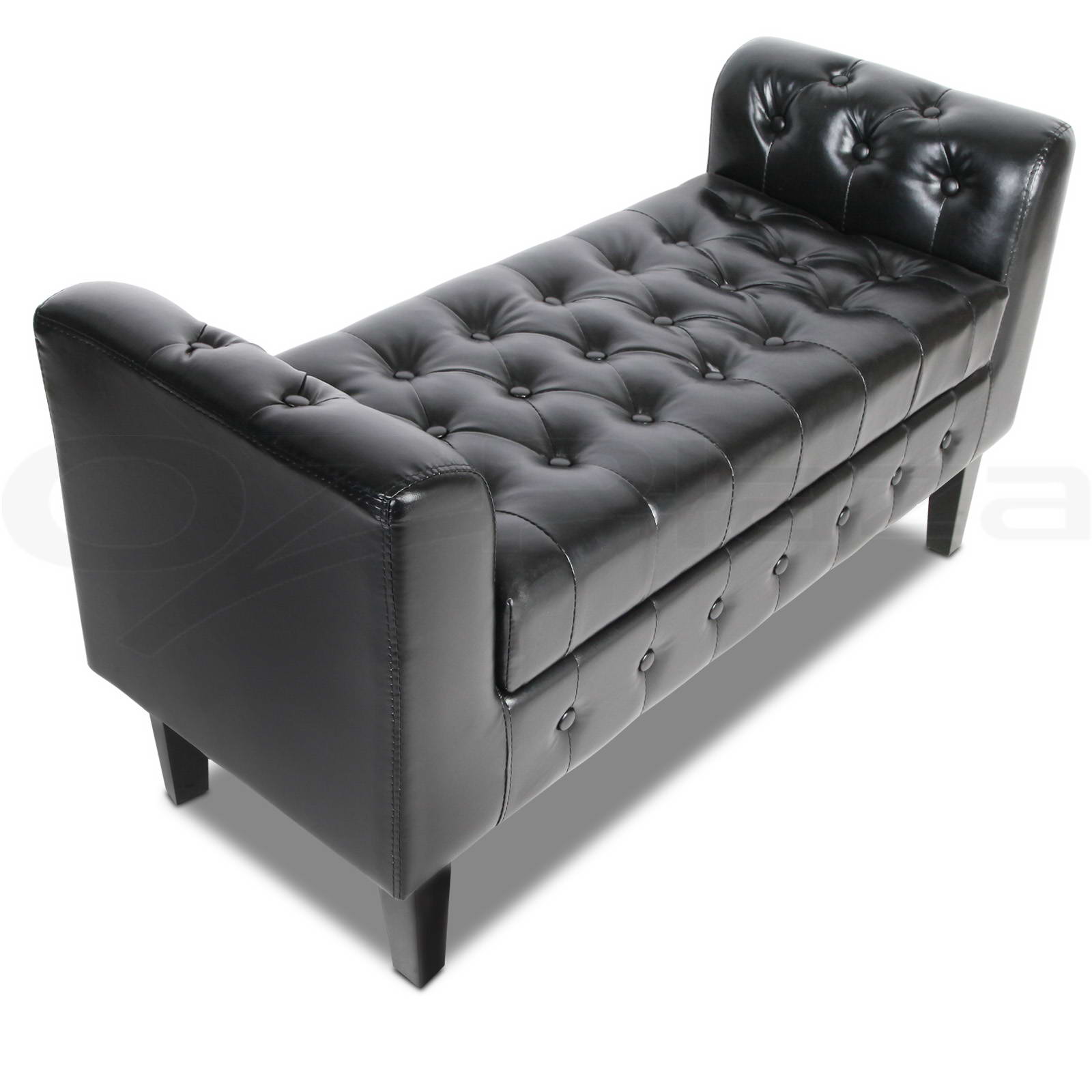 Artiss Ottoman Storage Seat Blanket Box PU Leather Fabric Foot Stool Black Grey - Picture 13 of 47
