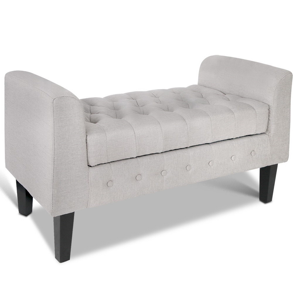 Artiss Storage Ottoman Blanket Box Foot Stool Couch Linen Fabric LARGE Chest - Picture 24 of 31