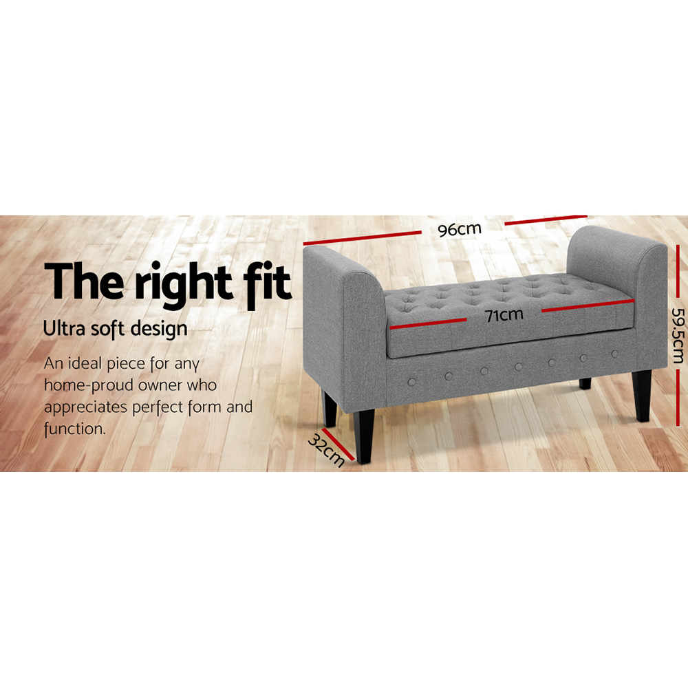 Artiss Storage Ottoman Blanket Box Foot Stool Couch Linen Fabric LARGE Chest - Picture 30 of 31