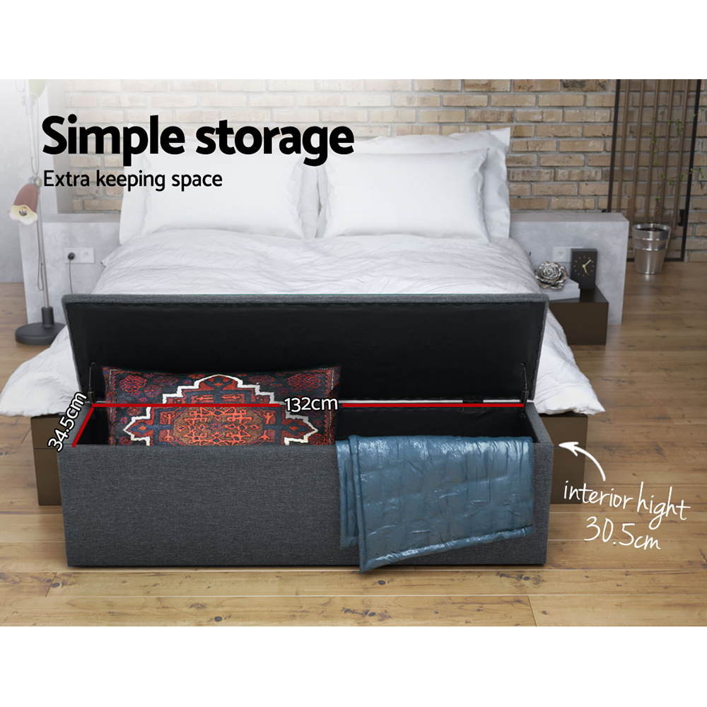 Artiss Storage Ottoman Blanket Box Foot Stool LARGE Chest Toy Velvet Leather - Picture 23 of 43