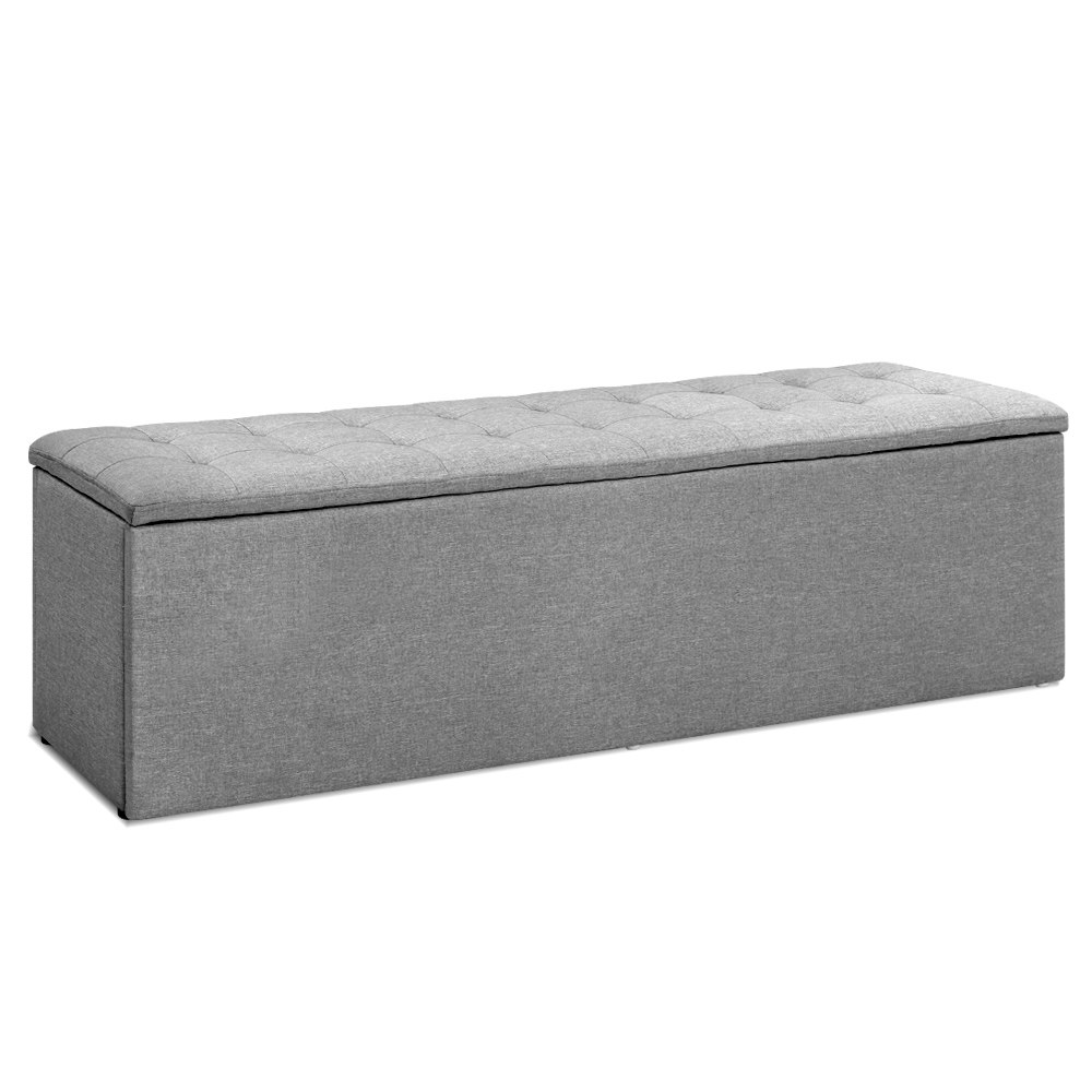 Artiss Storage Ottoman Blanket Box Foot Stool LARGE Chest Toy Velvet Leather - Picture 43 of 43