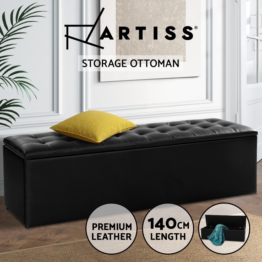 Artiss Storage Ottoman Blanket Box Foot Stool LARGE Chest Toy Velvet Leather - Picture 10 of 43