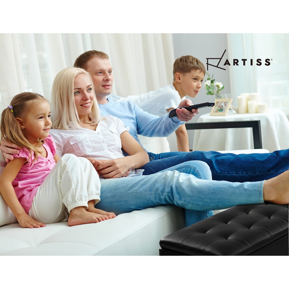 Artiss Storage Ottoman Blanket Box Foot Stool LARGE Chest Toy Velvet Leather - Picture 17 of 43