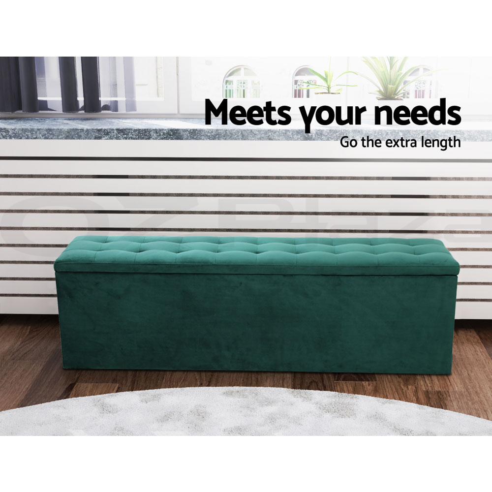 Artiss Storage Ottoman Blanket Box Foot Stool LARGE Chest Toy Velvet Leather - Picture 28 of 43
