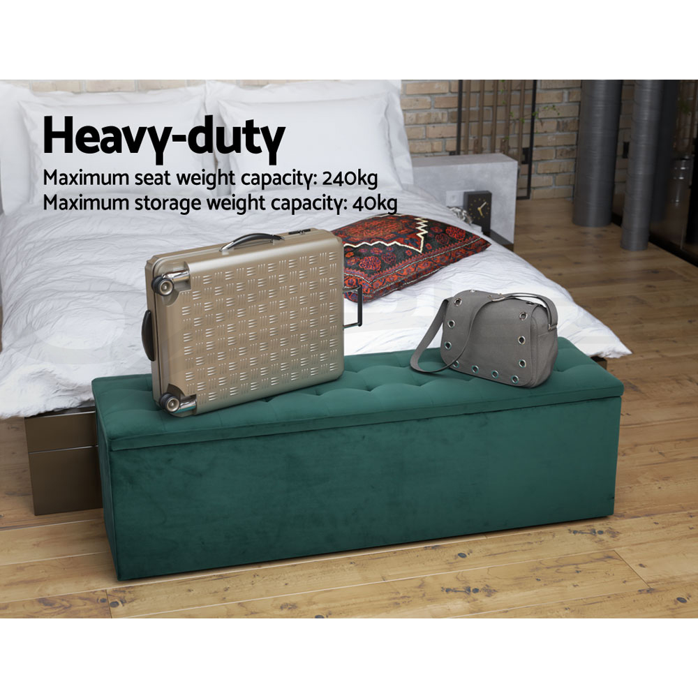 Artiss Storage Ottoman Blanket Box Foot Stool LARGE Chest Toy Velvet Leather - Picture 29 of 43
