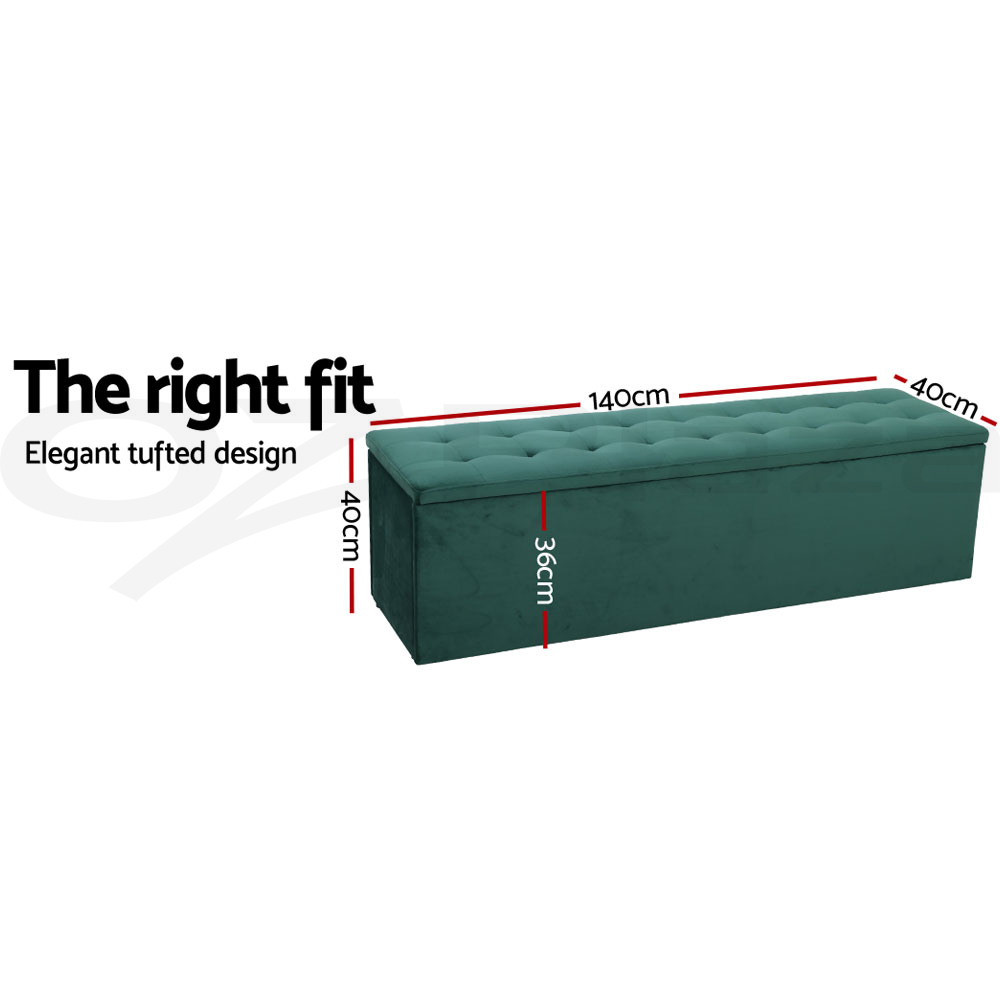 Artiss Storage Ottoman Blanket Box Foot Stool LARGE Chest Toy Velvet Leather - Picture 32 of 43