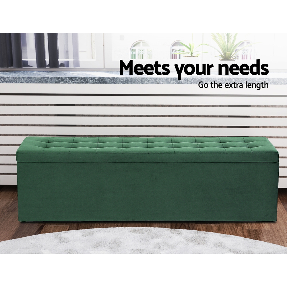 Artiss Storage Ottoman Blanket Box Foot Stool LARGE Chest Toy Velvet Leather - Picture 25 of 36