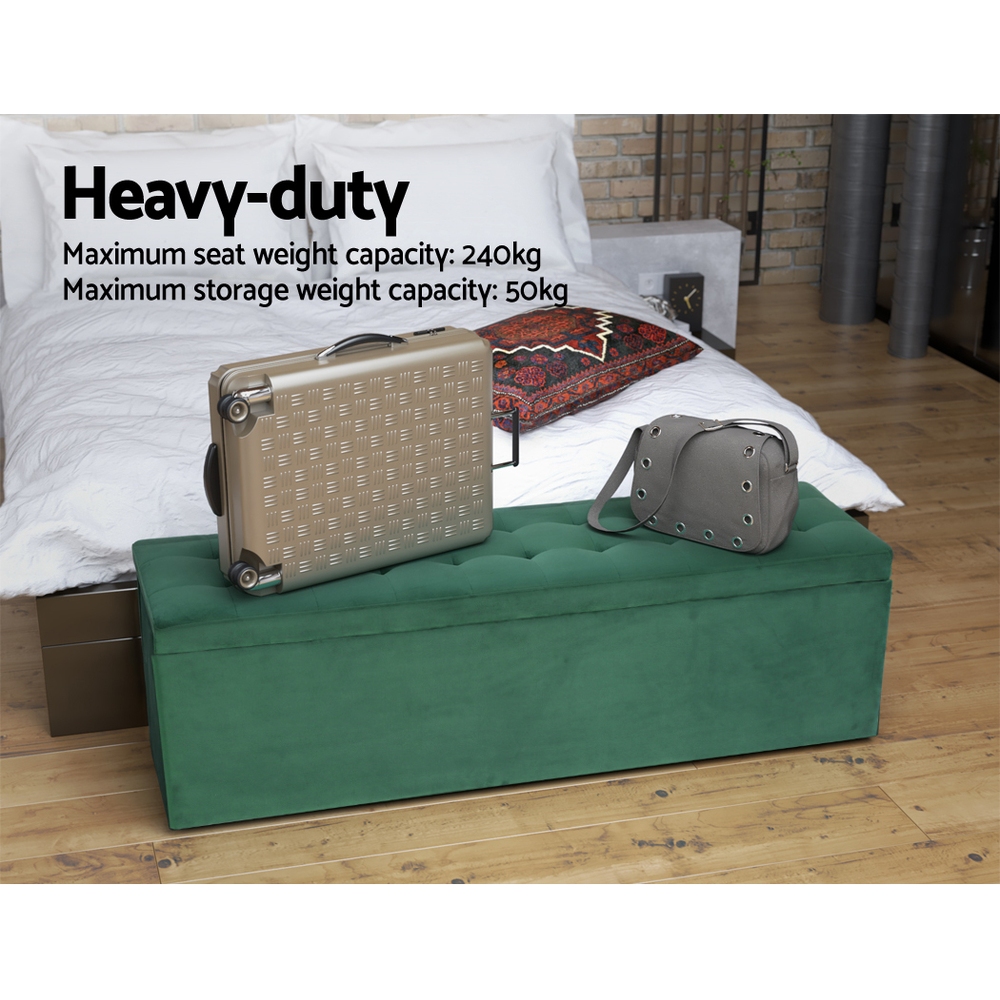 Artiss Storage Ottoman Blanket Box Foot Stool LARGE Chest Toy Velvet Leather - Picture 26 of 36