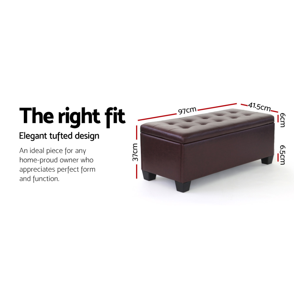 Artiss Storage Ottoman Blanket Box PU Leather Fabric Chest Toy Foot Stool LARGE - Picture 62 of 72