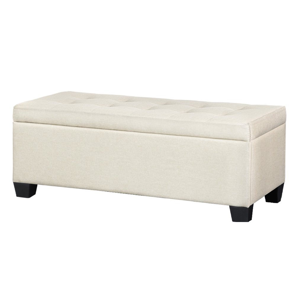 Artiss Storage Ottoman Blanket Box PU Leather Fabric Chest Toy Foot Stool LARGE - Picture 15 of 72