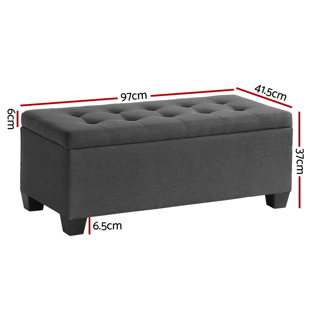 Artiss Storage Ottoman Blanket Box PU Leather Fabric Chest Toy Foot Stool LARGE - Picture 29 of 72