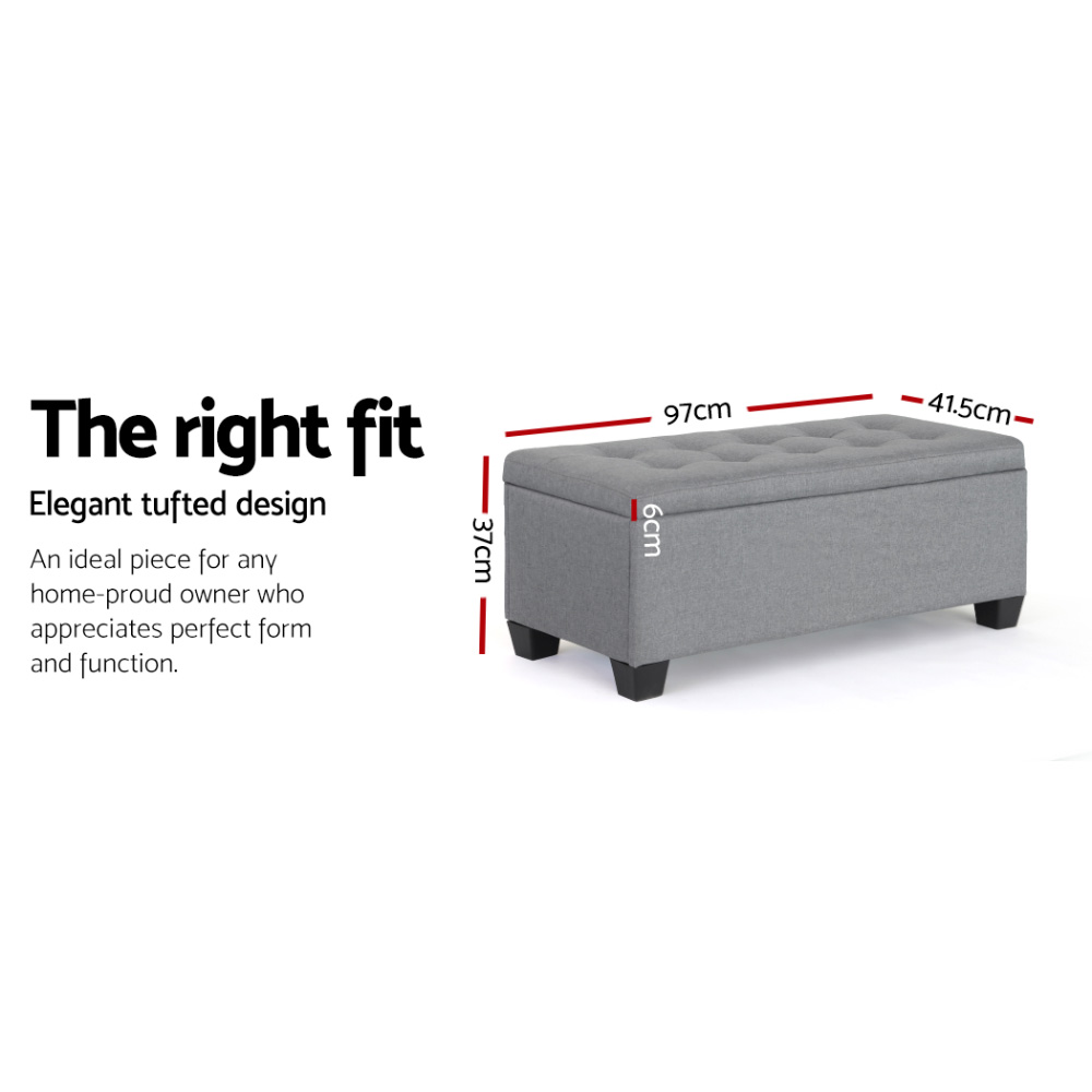 Artiss Storage Ottoman Blanket Box PU Leather Fabric Chest Toy Foot Stool LARGE - Picture 37 of 72