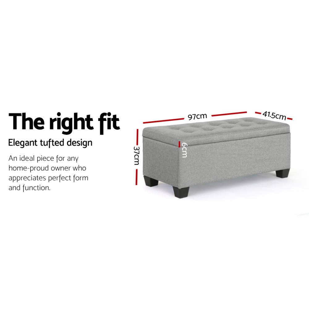 Artiss Storage Ottoman Blanket Box PU Leather Fabric Chest Toy Foot Stool LARGE - Picture 44 of 72