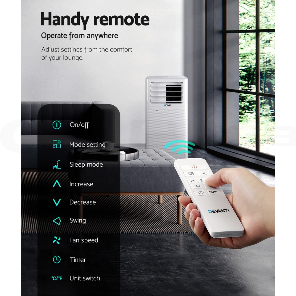 Devanti Portable Air Conditioner Cooling Mobile Fan Window Cooler Dehumidifier - Picture 17 of 77