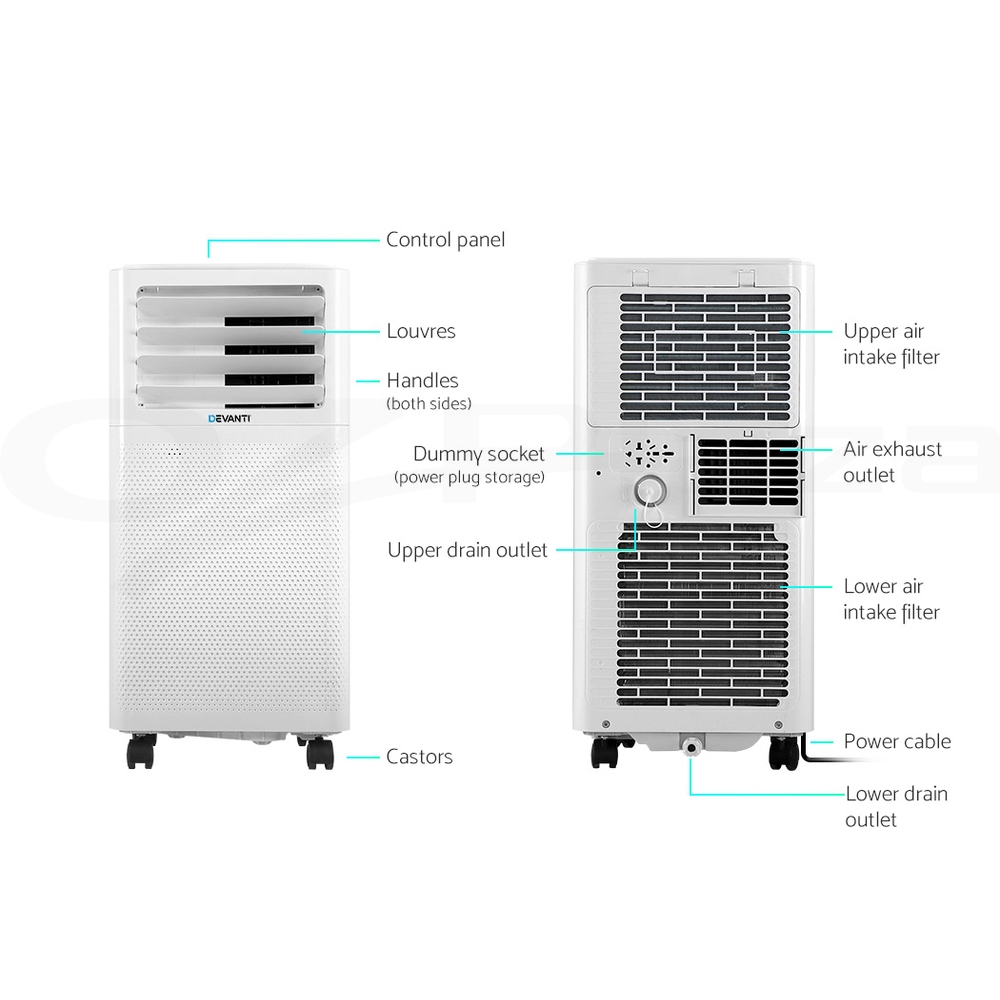 Devanti Portable Air Conditioner Cooling Mobile Fan Window Cooler Dehumidifier - Picture 20 of 77