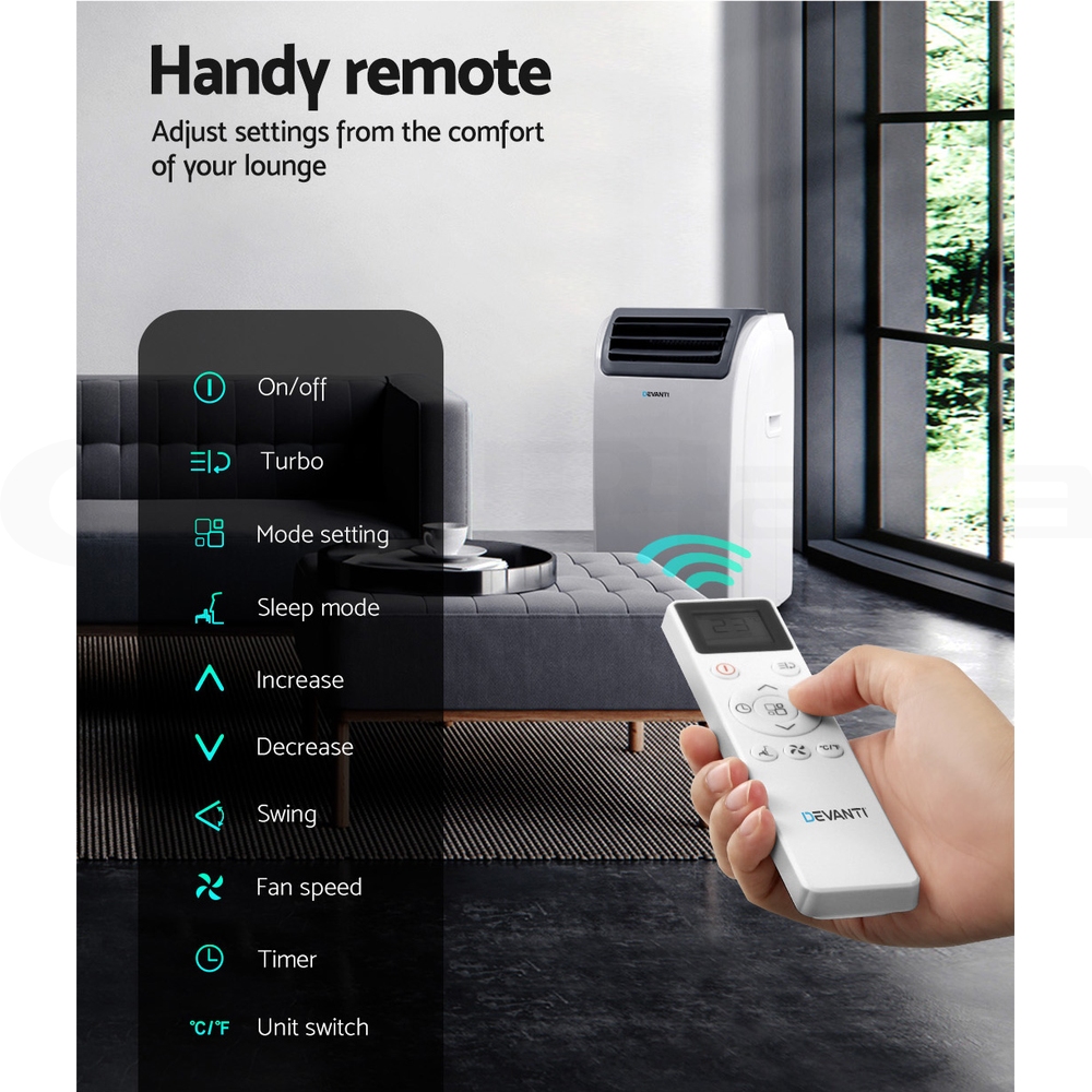 Devanti Portable Air Conditioner Cooling Mobile Fan Window Cooler Dehumidifier - Picture 61 of 77