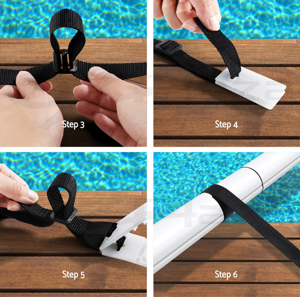 Aquabuddy Pool Cover Roller Attachment Straps Kit 8PCS for Swimming