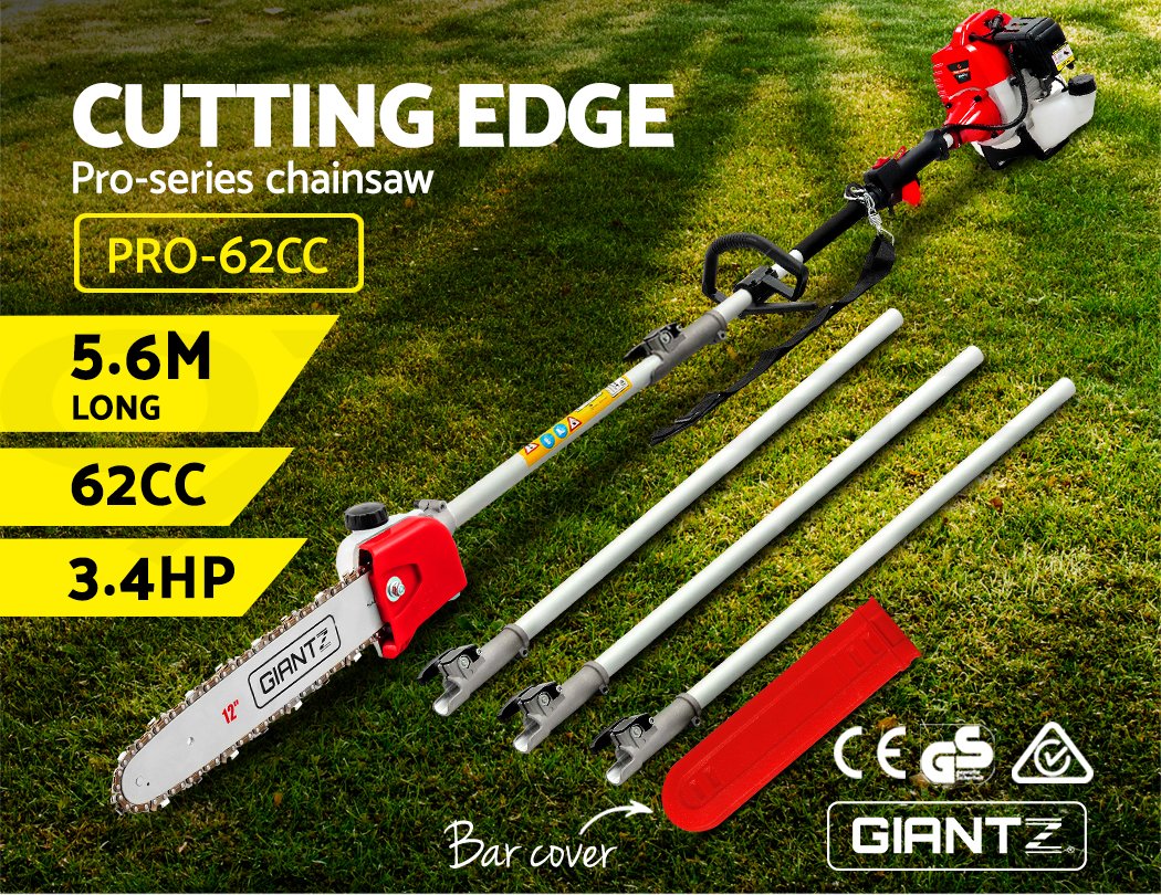 Giantz 62CC Pole Chainsaw Petrol Chain Saw Brush Cutter Brushcutter
